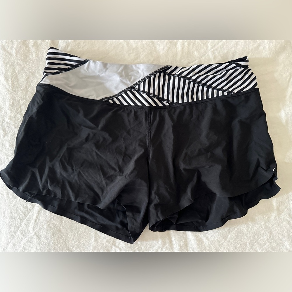 Lululemon Black and White 4” Shorts Size 8